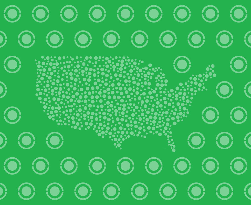 Graphical shapes depicting the United States of America