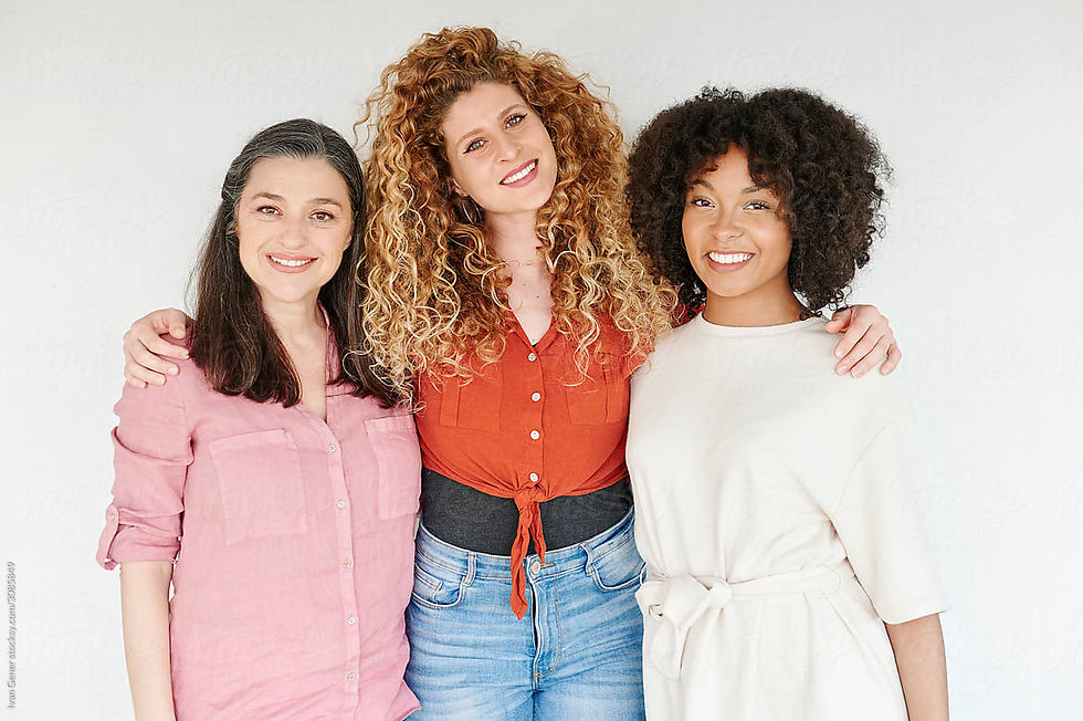Three smiling woman